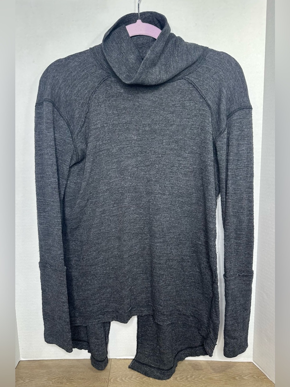 Free People We The Free Charcoal Gray Cowl Neck Sweater size small